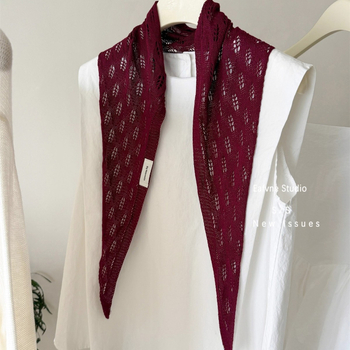 Șal tricotat pentru femei, model monocrom, țesut prin warp knitting, purtare în toate sezoanele