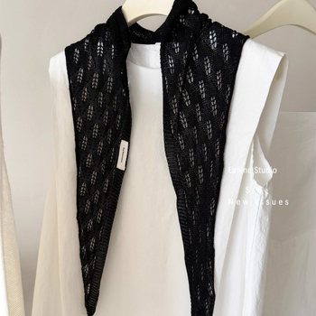 Șal tricotat pentru femei, model monocrom, țesut prin warp knitting, purtare în toate sezoanele