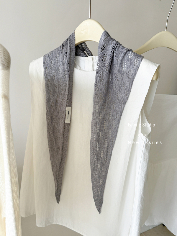 Șal tricotat pentru femei, model monocrom, țesut prin warp knitting, purtare în toate sezoanele