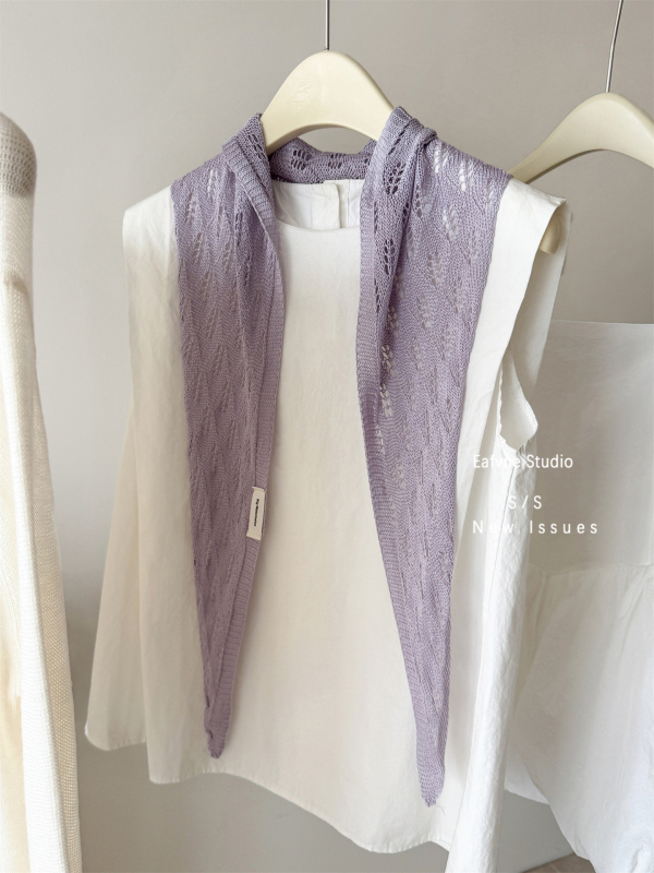 Șal tricotat pentru femei, model monocrom, țesut prin warp knitting, purtare în toate sezoanele