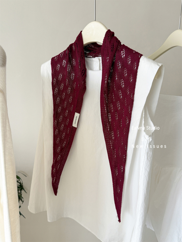 Șal tricotat pentru femei, model monocrom, țesut prin warp knitting, purtare în toate sezoanele