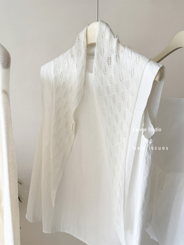 Șal tricotat pentru femei, model monocrom, țesut prin warp knitting, purtare în toate sezoanele