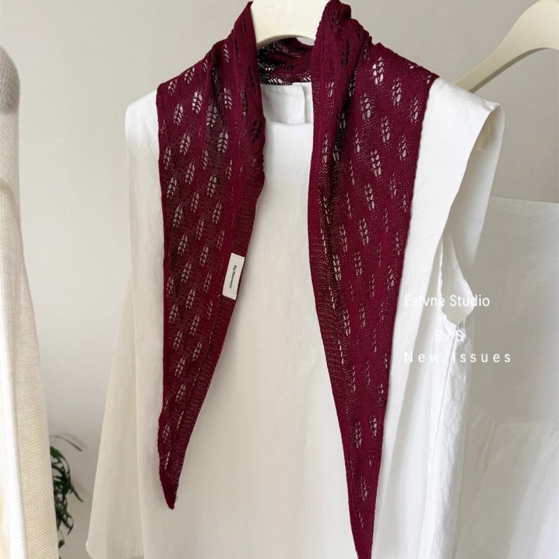 Șal tricotat pentru femei, model monocrom, țesut prin warp knitting, purtare în toate sezoanele