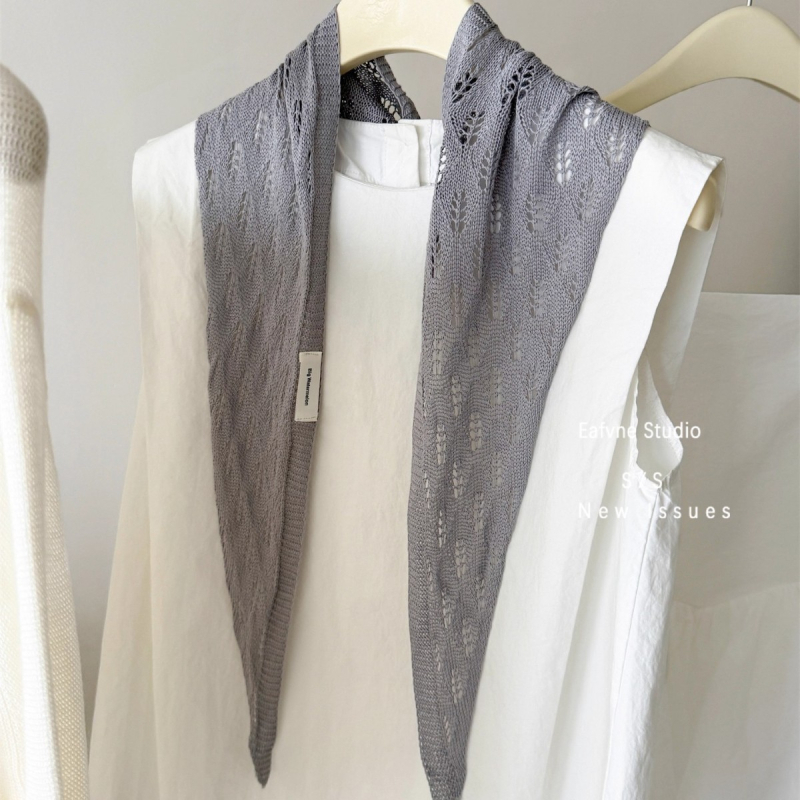 Șal tricotat pentru femei, model monocrom, țesut prin warp knitting, purtare în toate sezoanele