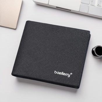 Portofel scurt masculin cu mai multe compartimente pentru carduri, PU mat, Baellerry, ultra-usor, anti-furt