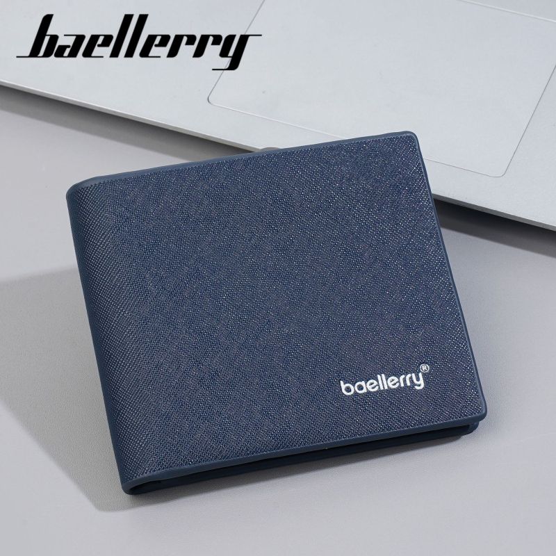 Portofel scurt masculin cu mai multe compartimente pentru carduri, PU mat, Baellerry, ultra-usor, anti-furt