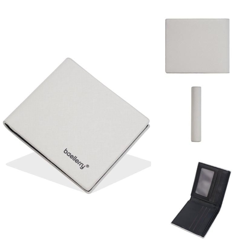 Portofel scurt masculin cu mai multe compartimente pentru carduri, PU mat, Baellerry, ultra-usor, anti-furt