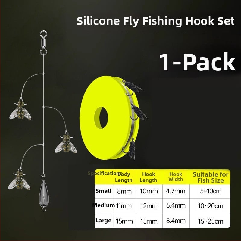 Комплект нишкови куки за мухарски риболов – антизаплитане, Caddis примамка, 16 куки