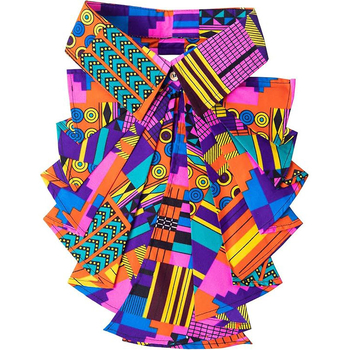 Brw în stoc la zi Guler fals din bumbac pentru femei adulte, funda, model Kente, Primăvara 2025