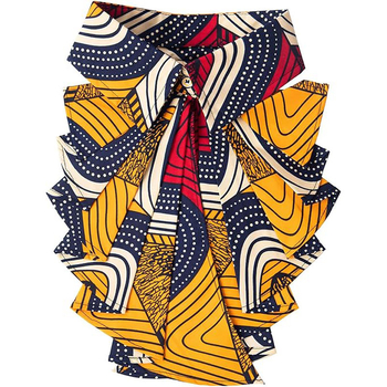 Brw în stoc la zi Guler fals din bumbac pentru femei adulte, funda, model Kente, Primăvara 2025