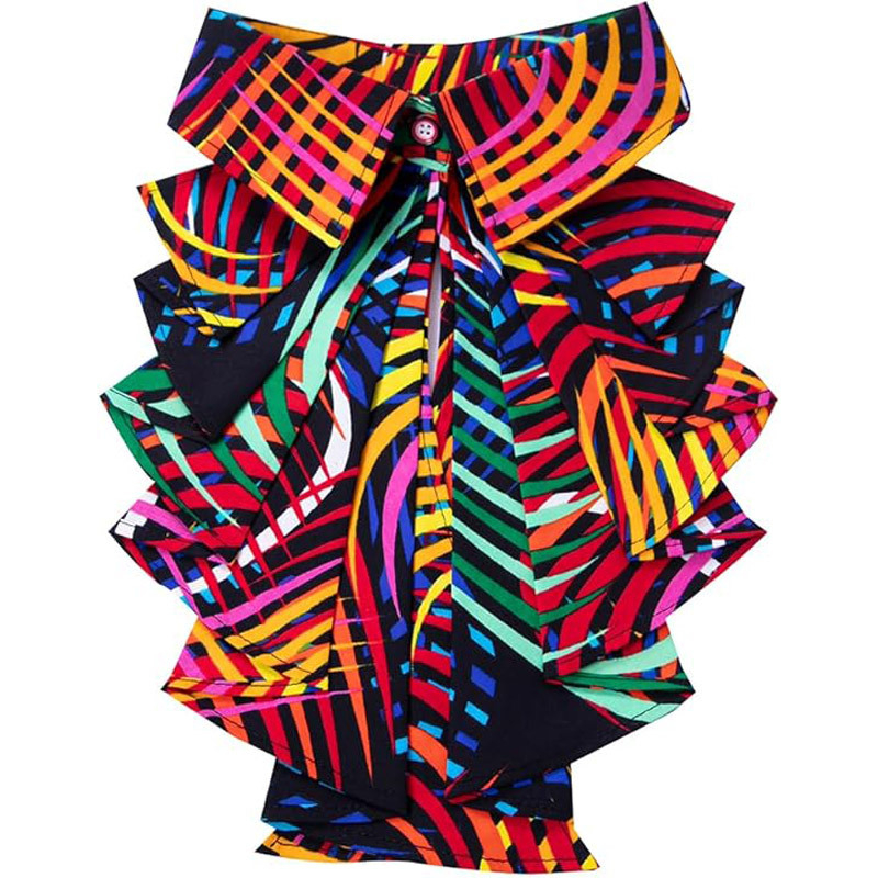 Brw în stoc la zi Guler fals din bumbac pentru femei adulte, funda, model Kente, Primăvara 2025