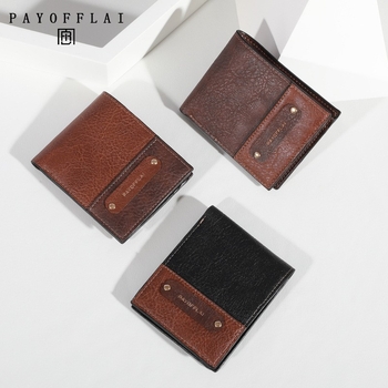 Portofel bărbătesc cu mai multe sloturi pentru carduri, Material PU, Lansare Primăvara 2025, Stil urban simplu, Brand privat autorizat, Capacitate extinsă