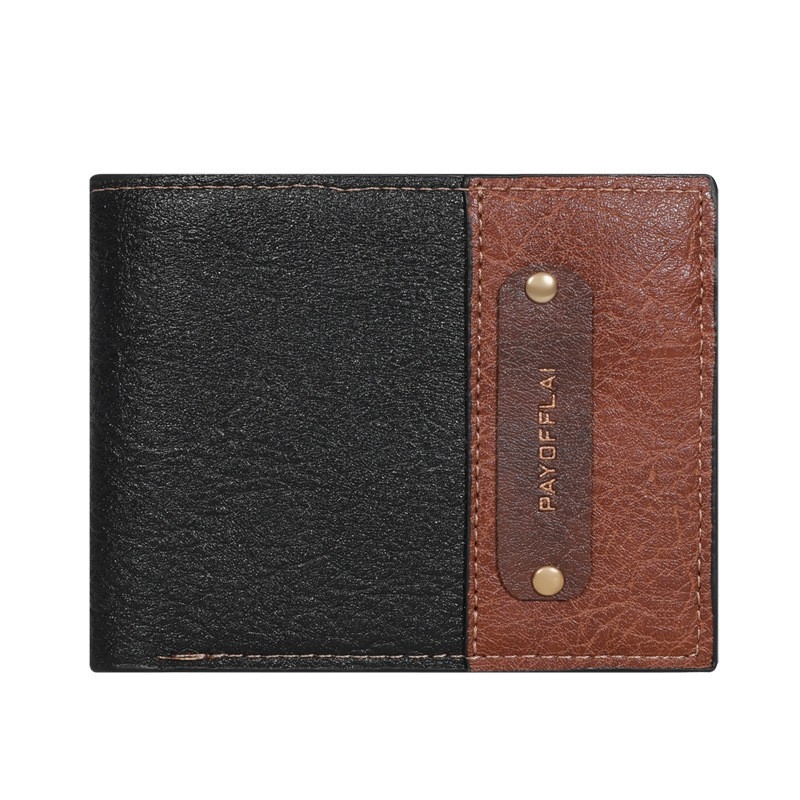 Portofel bărbătesc cu mai multe sloturi pentru carduri, Material PU, Lansare Primăvara 2025, Stil urban simplu, Brand privat autorizat, Capacitate extinsă