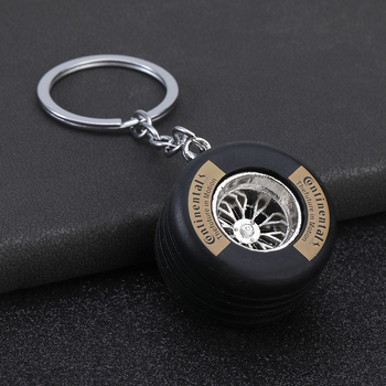 Ключодържател с форма на гума, цинкова сплав, модерен арт стил, лого по избор, индивидуално опакован