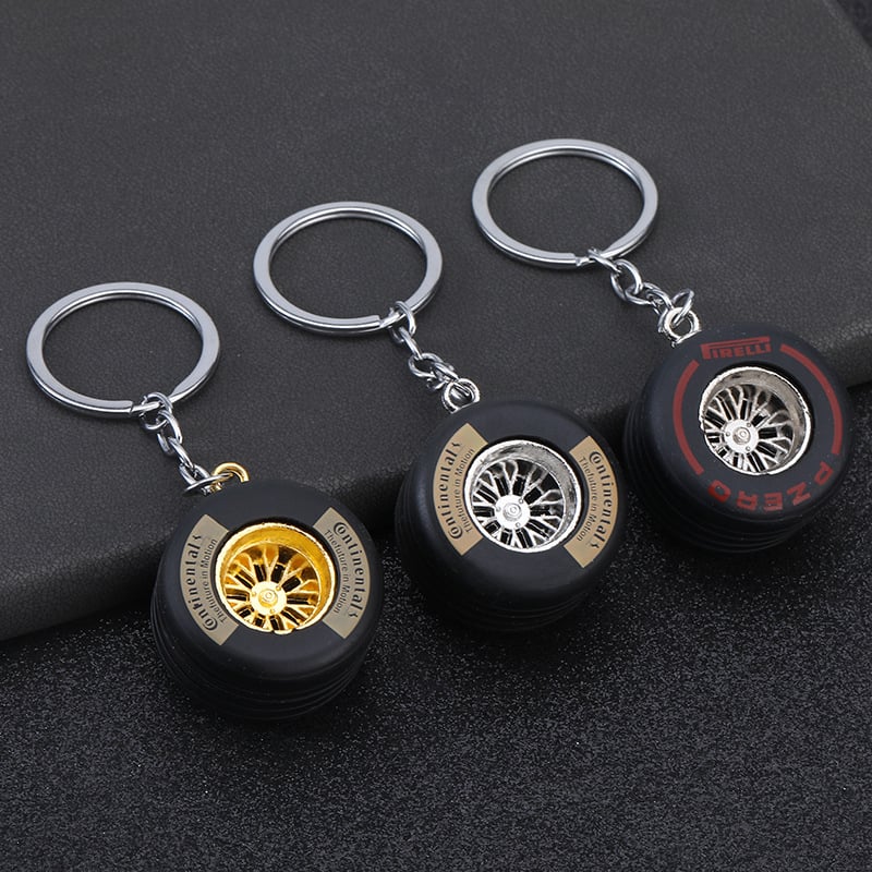 Ключодържател с форма на гума, цинкова сплав, модерен арт стил, лого по избор, индивидуално опакован