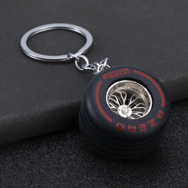 Ключодържател с форма на гума, цинкова сплав, модерен арт стил, лого по избор, индивидуално опакован