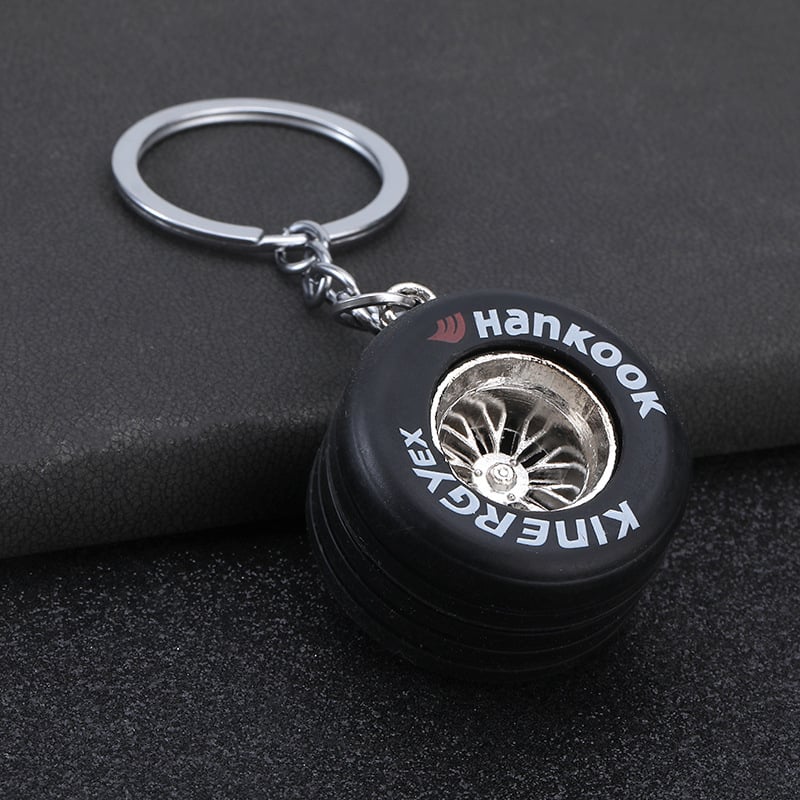 Ключодържател с форма на гума, цинкова сплав, модерен арт стил, лого по избор, индивидуално опакован