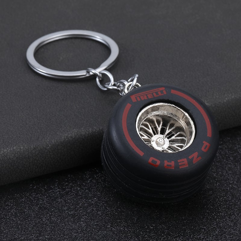 Ключодържател с форма на гума, цинкова сплав, модерен арт стил, лого по избор, индивидуално опакован