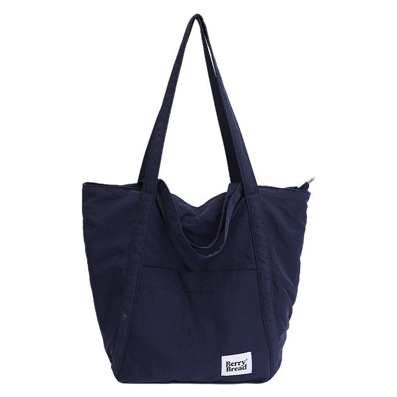 Geantă Tote din pânză, formă verticală pătrată, fermoar, buzunare interne pentru telefon și ID, bretele duble (Lansare vară 2025)