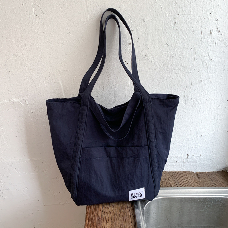 Geantă Tote din pânză, formă verticală pătrată, fermoar, buzunare interne pentru telefon și ID, bretele duble (Lansare vară 2025)