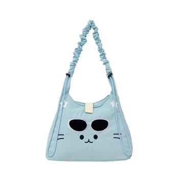 Crossbody torba s mačjim motivom, platno, zatvarač, poliester podstava, tri naramenice