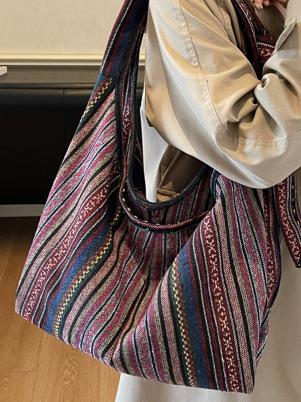 Tote torba, gradska jednostavnost (horizontalni kvadratni oblik, platno, zatvarač)