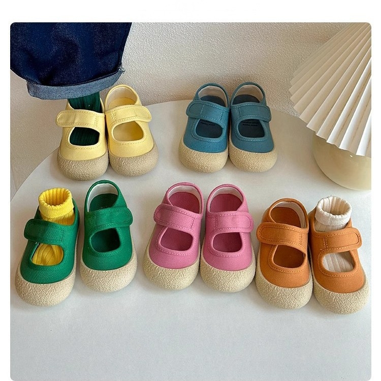 Dječje platnene tenisice, unisex, zatvaranje na Velcro traku, niski gornji dio, gumena potplata
