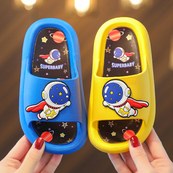 Dječje flip-flop papuče s astronautom, unisex, za djecu 4–12 godina, PVC gornji i potplat, protuklizne, prozračne, ljeto
