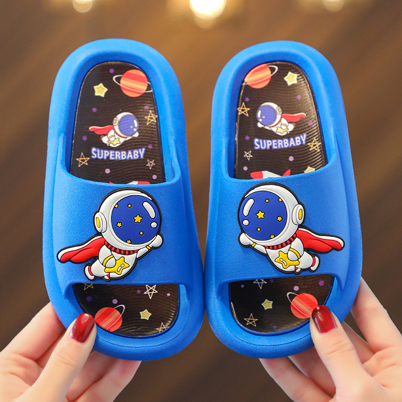 Dječje flip-flop papuče s astronautom, unisex, za djecu 4–12 godina, PVC gornji i potplat, protuklizne, prozračne, ljeto