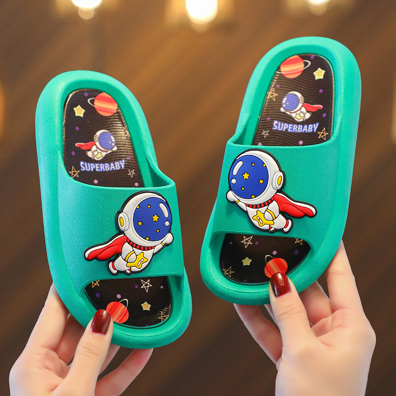 Dječje flip-flop papuče s astronautom, unisex, za djecu 4–12 godina, PVC gornji i potplat, protuklizne, prozračne, ljeto