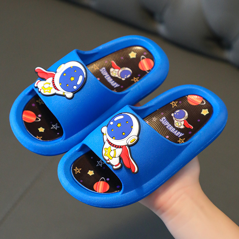 Dječje flip-flop papuče s astronautom, unisex, za djecu 4–12 godina, PVC gornji i potplat, protuklizne, prozračne, ljeto