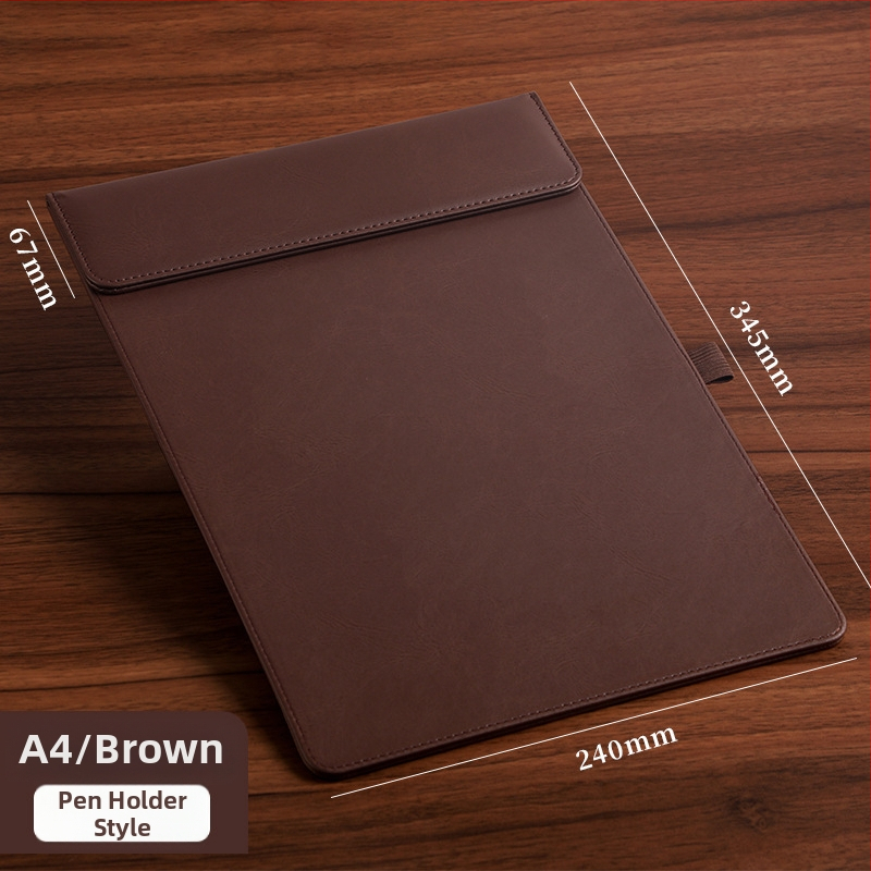 Bőr mágneses mappa A4-es fogóval, 5 mm lemezzel és logónyomtatással – testre szabható