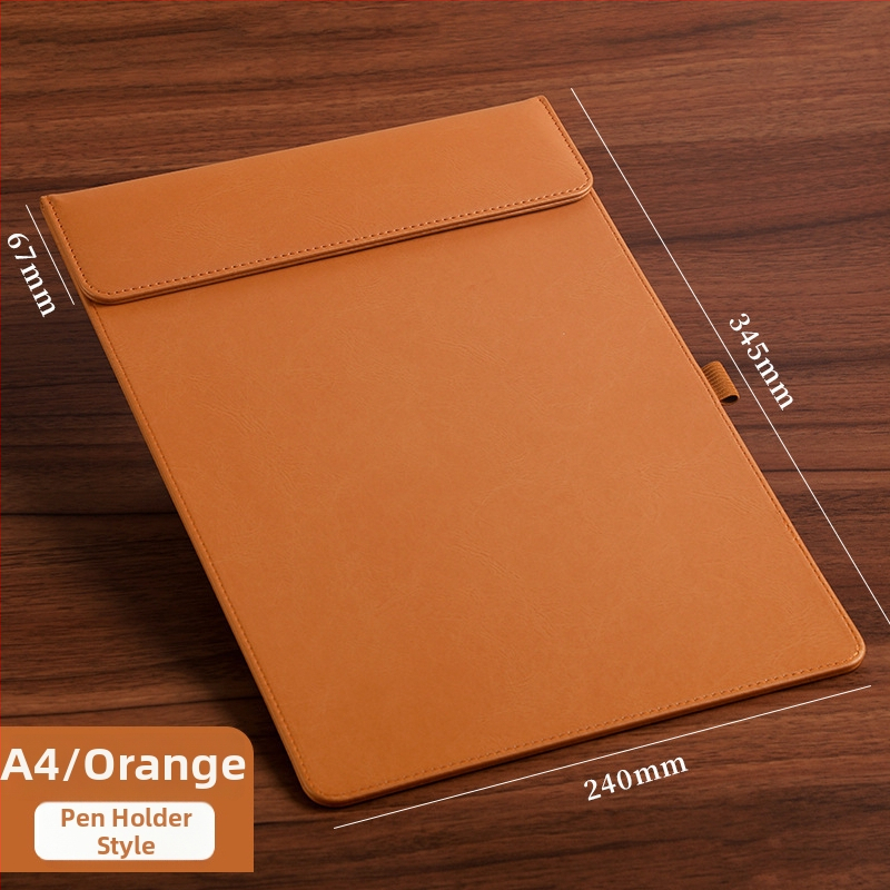 Bőr mágneses mappa A4-es fogóval, 5 mm lemezzel és logónyomtatással – testre szabható