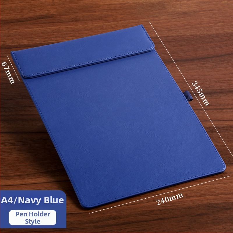 Bőr mágneses mappa A4-es fogóval, 5 mm lemezzel és logónyomtatással – testre szabható