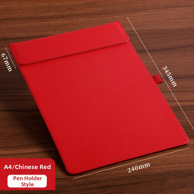 Bőr mágneses mappa A4-es fogóval, 5 mm lemezzel és logónyomtatással – testre szabható