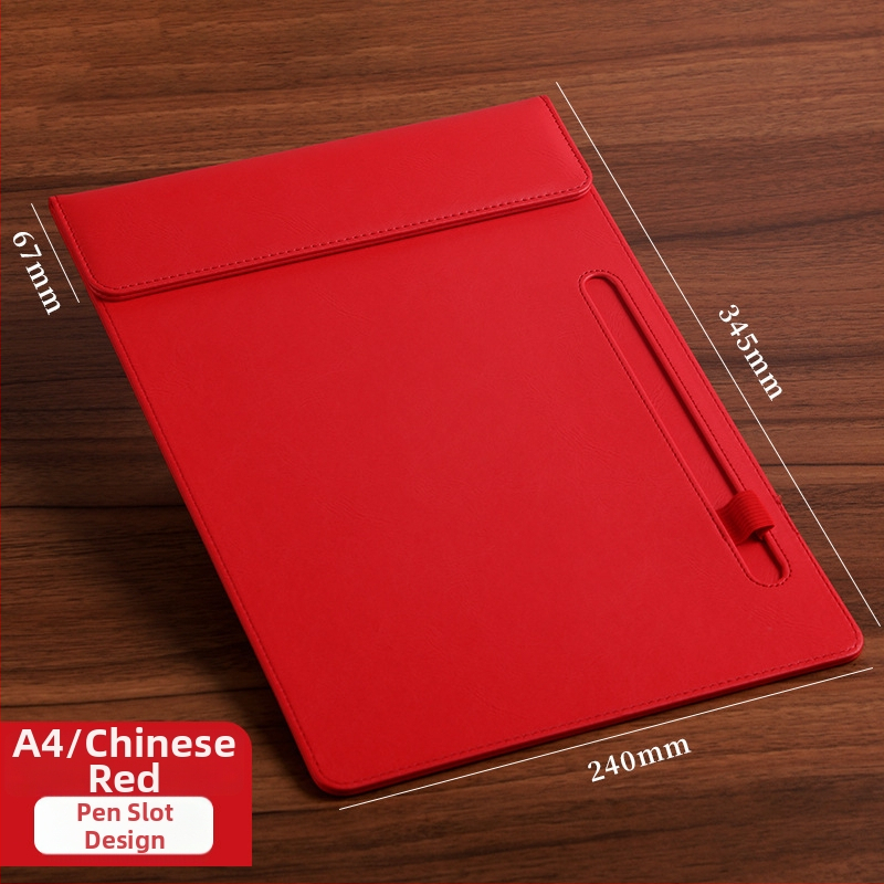 Bőr mágneses mappa A4-es fogóval, 5 mm lemezzel és logónyomtatással – testre szabható