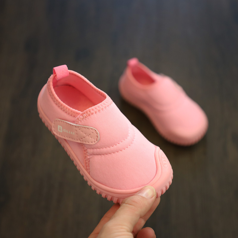 Dječje platnene tenisice s Velcro zatvaračem, niski gornji dio od pamuka, protuklizna potplat, tekstilna uložak s mrežastom unutrašnjošću, pogodna za unutarnje nošenje/vrtić
