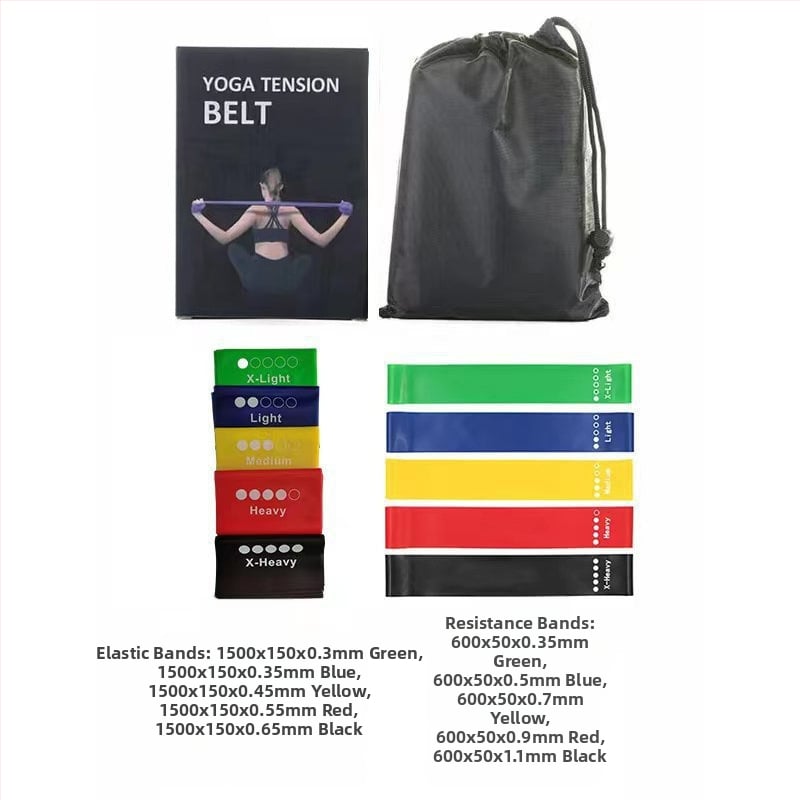 Ellenálló szalag – Jóga és fitnesz nyújtó szalag, TPE anyag, ideális edzéshez és testformáláshoz, karok erősítésére