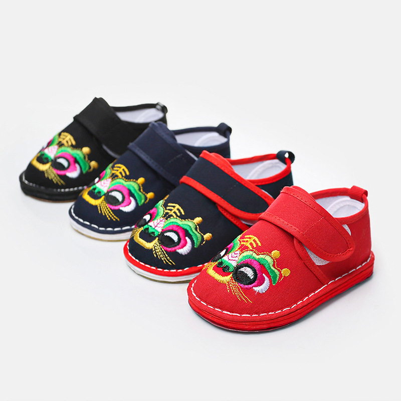 Dječje platnene tenisice s tigrovom glavom, unisex, etnički stil, ravna potplata s više slojeva
