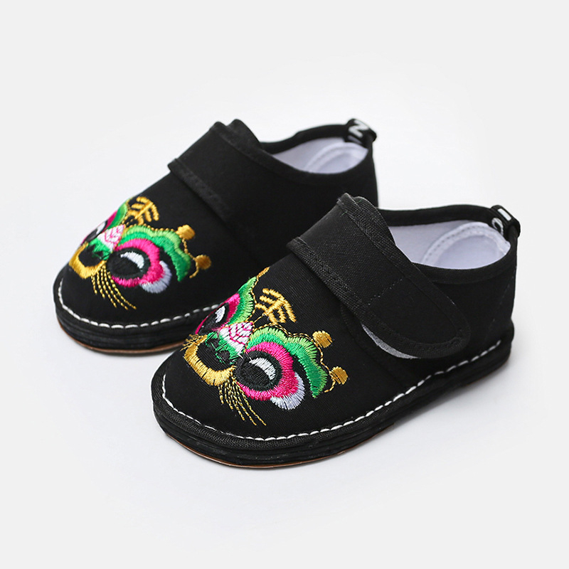 Dječje platnene tenisice s tigrovom glavom, unisex, etnički stil, ravna potplata s više slojeva