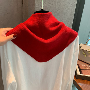 Trokutasti pleteni šal za slojevito nošenje – Warp-knit, monokromatski, grijajući dodatak, Jacquard obrada