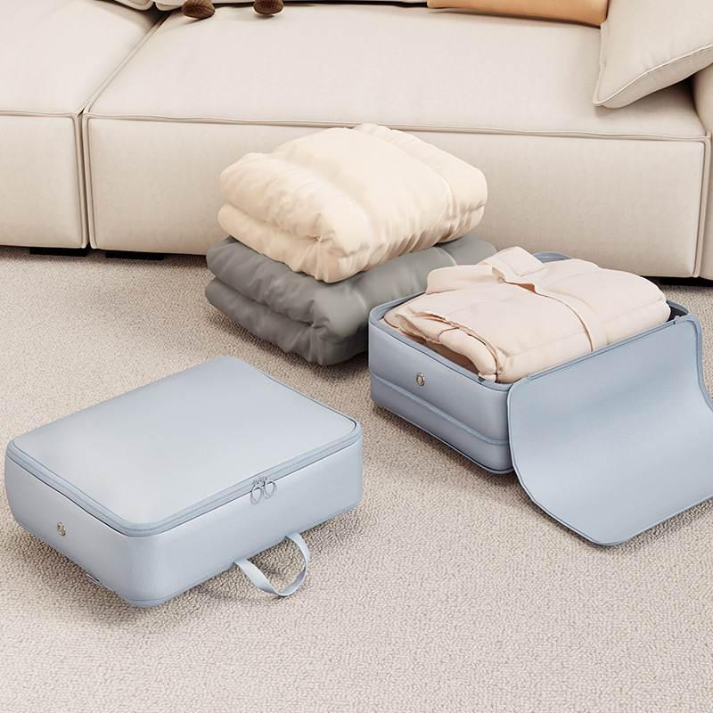 Geantă de depozitare a hainelor, formă cub, poliester, depozitare prin compresie, portabil pentru călătorii