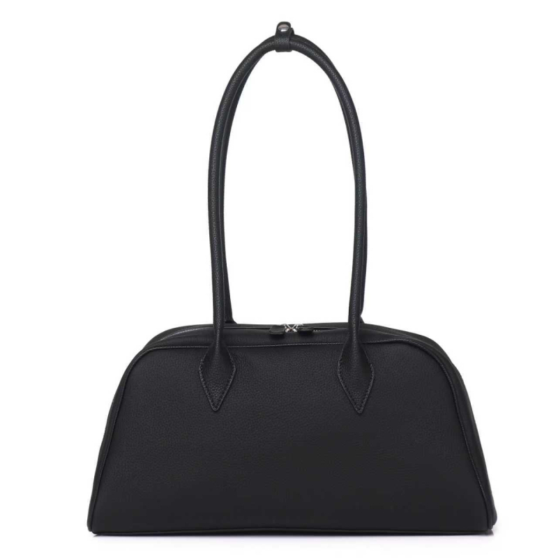 Torba baguette od prave kože, na rame, elegantna ženska torba