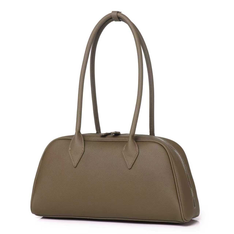 Torba baguette od prave kože, na rame, elegantna ženska torba