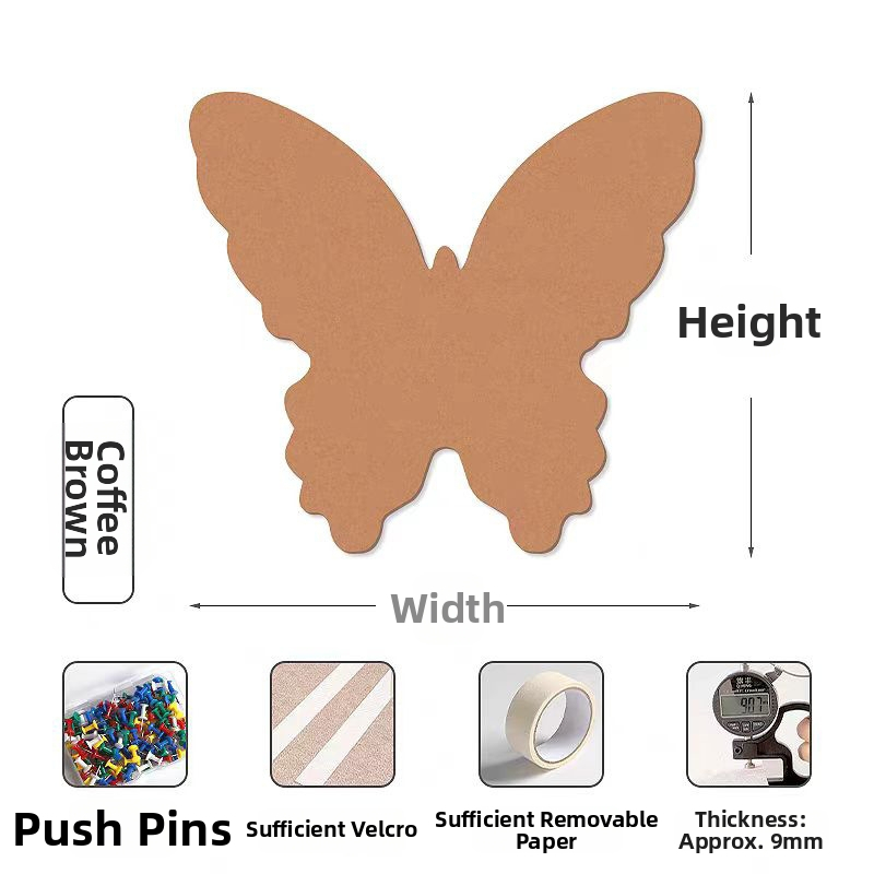 3D pillangó filc falpanel bejárathoz — dekoratív falidísz fotófal és TV-háttérhez (Anyag: poliészter rost; Funkciók: nedvességálló, molyok elleni, szennyeződés elleni, penészálló)