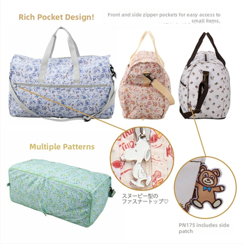 Duffel torba za putovanje, 36-55L, Oxford platno, sklopiva, uzorak anime crtani, gradski minimalistički stil, unisex