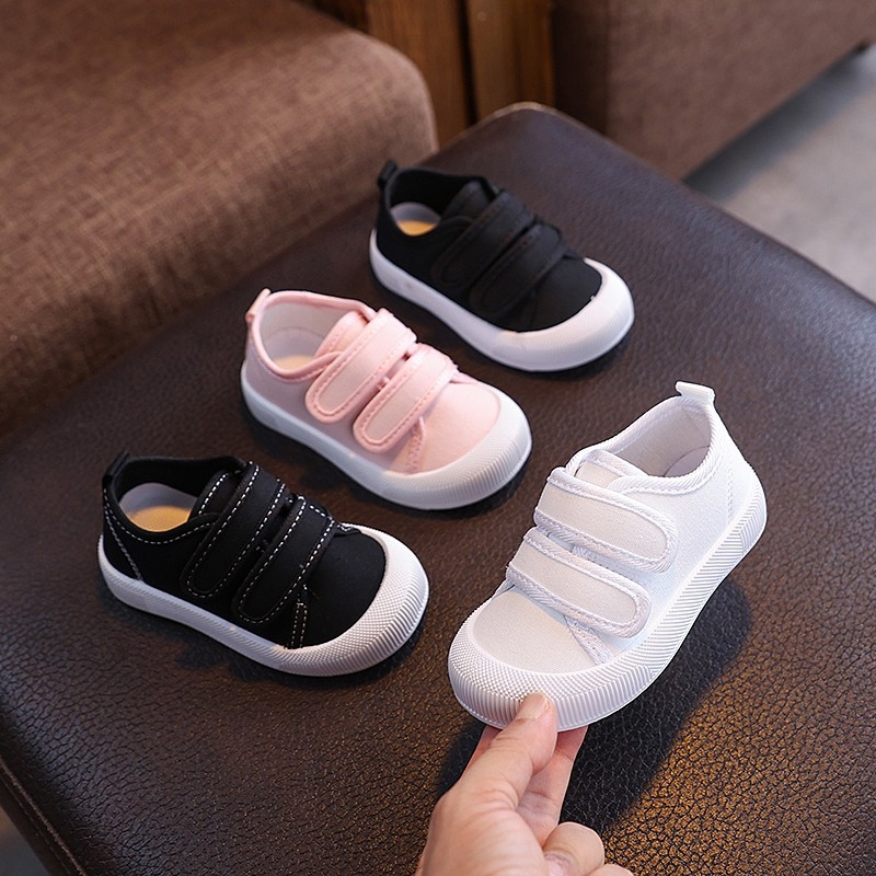 Dječje platnene slip-on tenisice s Velcro zatvaračem, gumena potplata, niski gornji dio, za proljeće i jesen