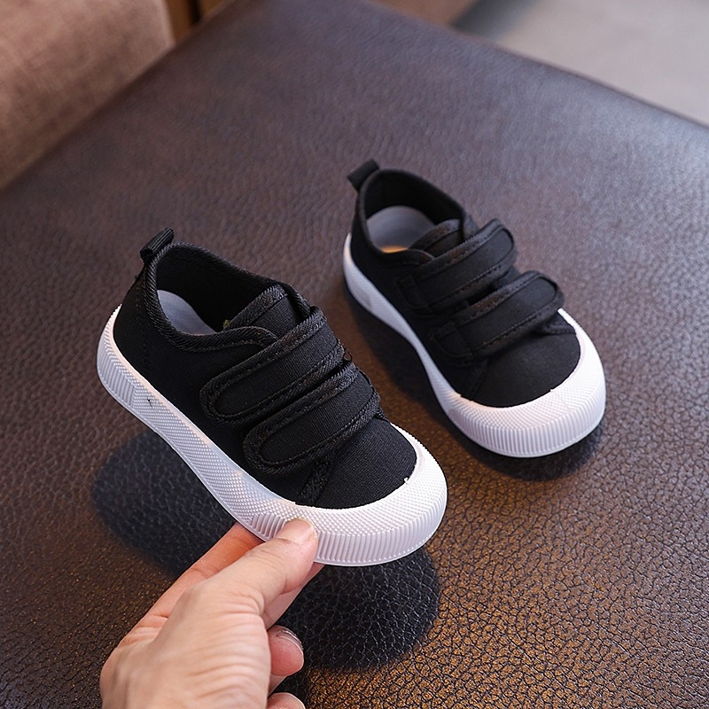 Dječje platnene slip-on tenisice s Velcro zatvaračem, gumena potplata, niski gornji dio, za proljeće i jesen