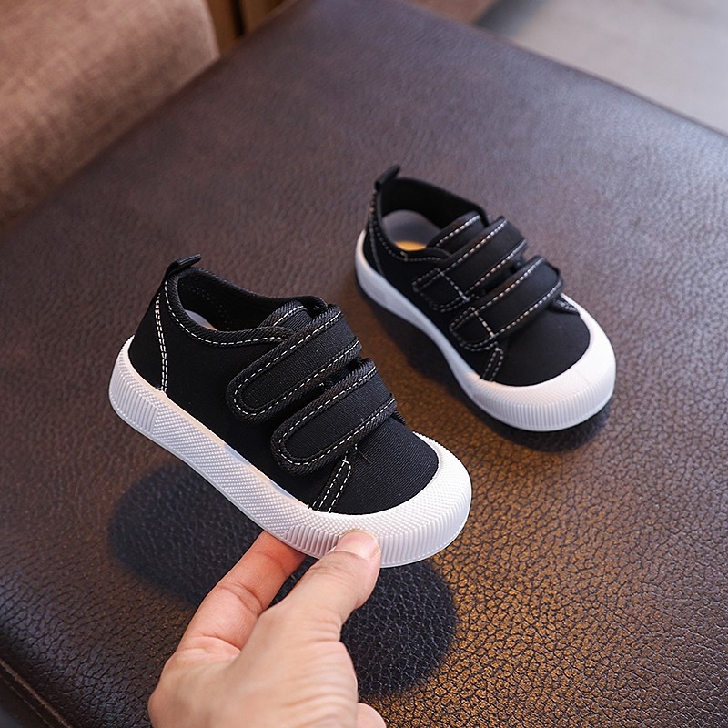 Dječje platnene slip-on tenisice s Velcro zatvaračem, gumena potplata, niski gornji dio, za proljeće i jesen