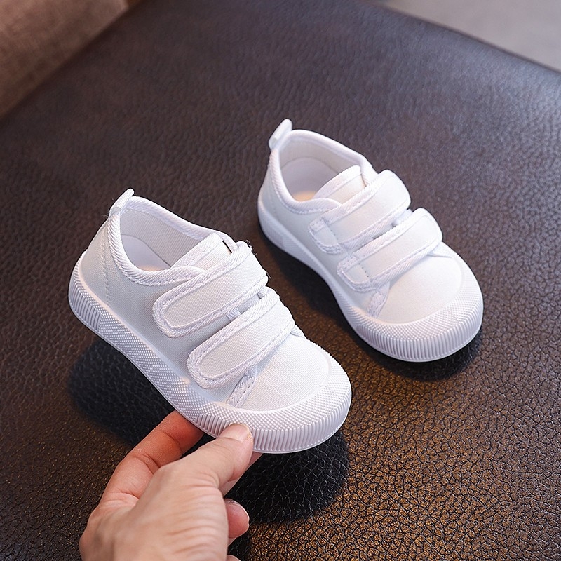 Dječje platnene slip-on tenisice s Velcro zatvaračem, gumena potplata, niski gornji dio, za proljeće i jesen